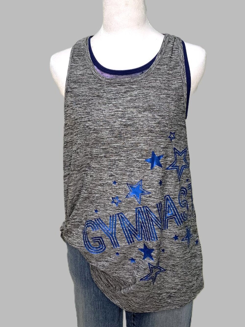 New Active Gymnast Print Tank & Matching Under‑Bra Gym Lightweight Girls Size 20